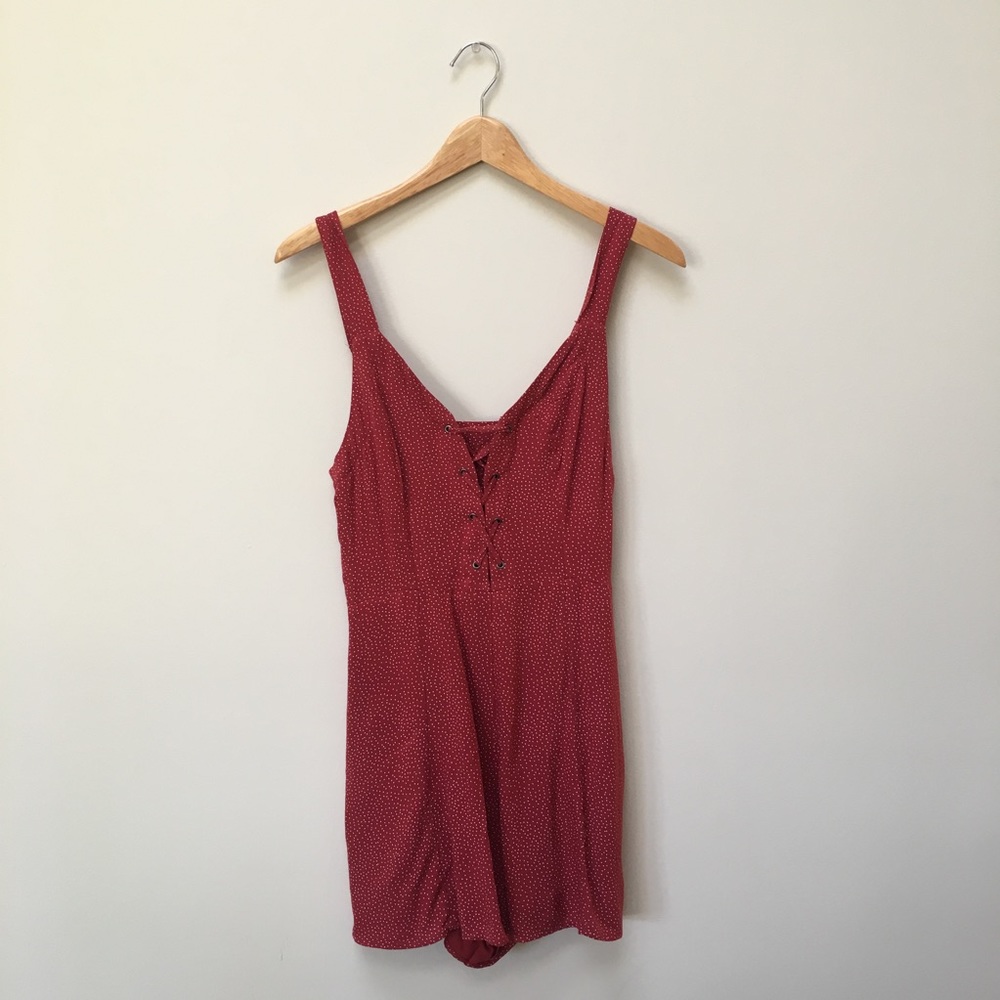 American Eagle Red Polka Dot Romper